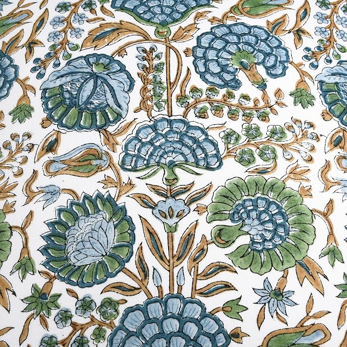 Ridhi Block Print Asparagus Green Pillow Cover 24" x 24" Decorative Couch - Image 9