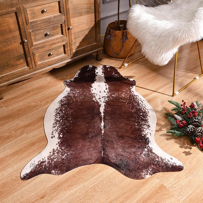 Easycozy Faux Cowhide Large Cow Print 3 x 4 Feet Thickened Elastic Rug - Image 6