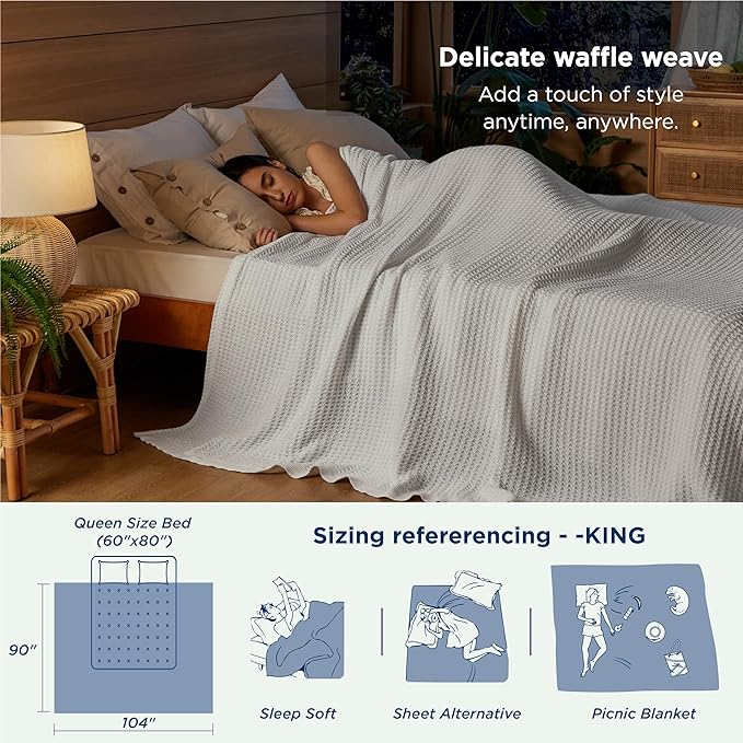 Bedsure Gentlesoft 100% Cotton Blanket King Size - Image 4