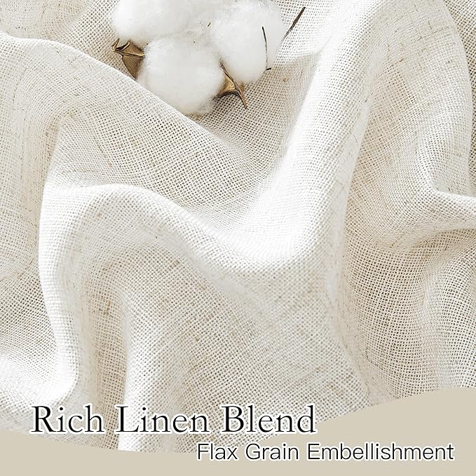 RYB HOME Flax Linen Blend Curtains - Image 3