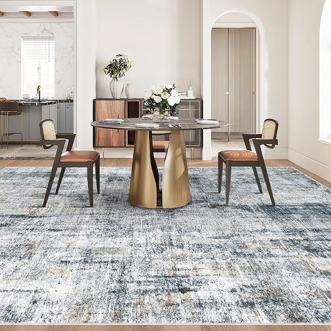 8x10 Area Rug for Living Room: Washable Abstract Soft Rugs Non Slip Modern - Image 5