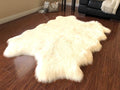Free Shape Luxury Soft Fluffy Shag Area Rug Single Quarto 4 Pelts 4'x6' by LAMBZYRUGS