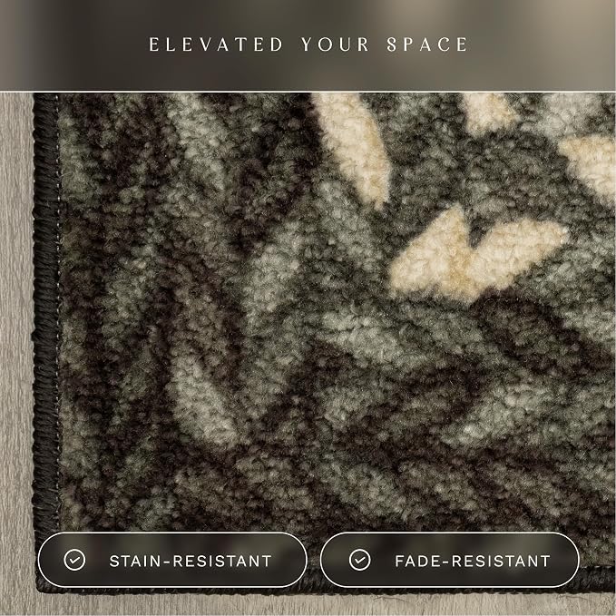 Maples Rugs Marion Bohemian Braided-Style Print Area Rug – Made in USA – Low - Image 4