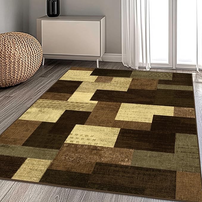 Modern Geometric Patchwork Indoor Area Rug - Image 3