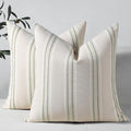 Hckot Spring Throw Pillow Covers 24x24 Set of 2 Striped Pillow Covers Textured by Hckot