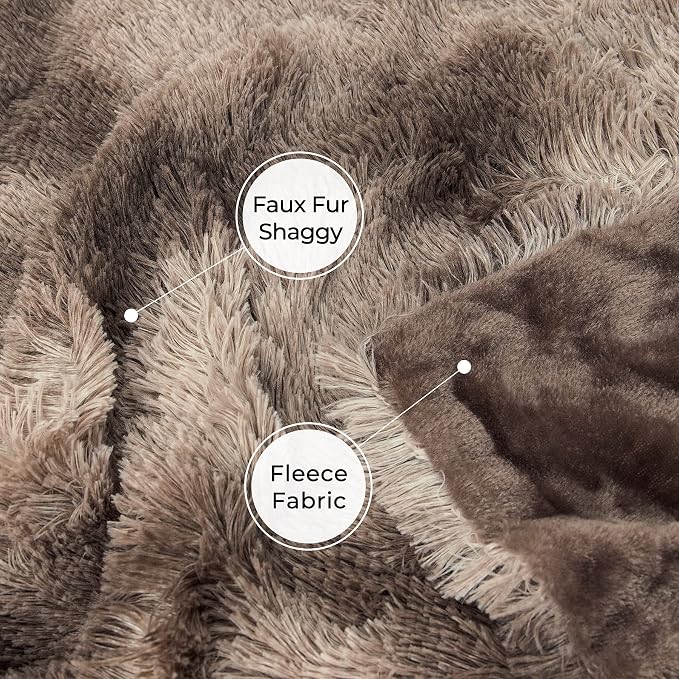 Tuddrom Decorative Extra Soft Faux Fur Blanket Queen Size 80" x 90", Solid - Image 7