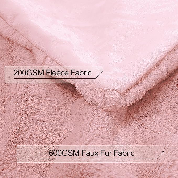Touchat Luxury Faux Rabbit Fur Throw Blanket - Image 3