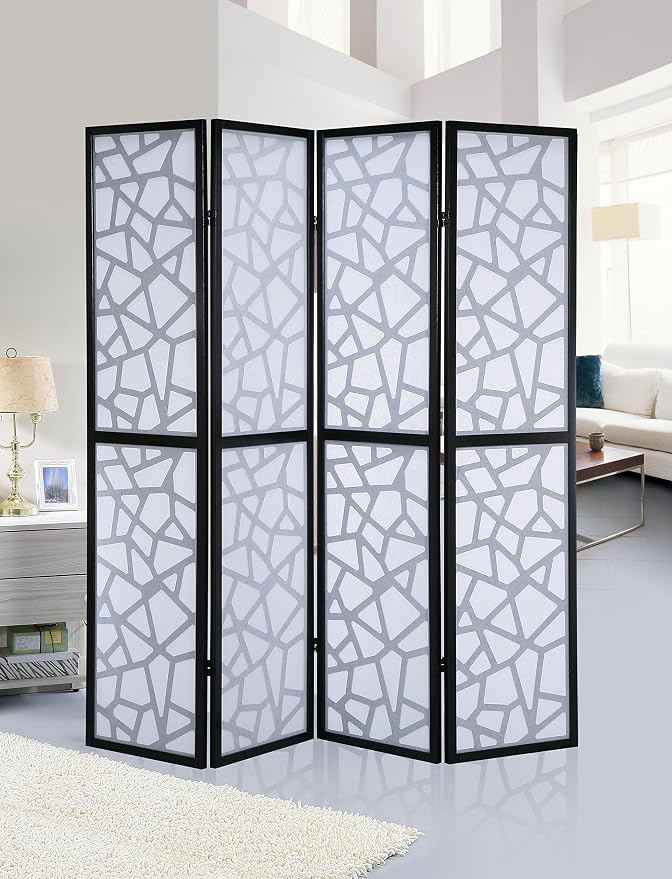 Roundhill Furniture Giyano 4 Panel Screen Room Divider - Image 2