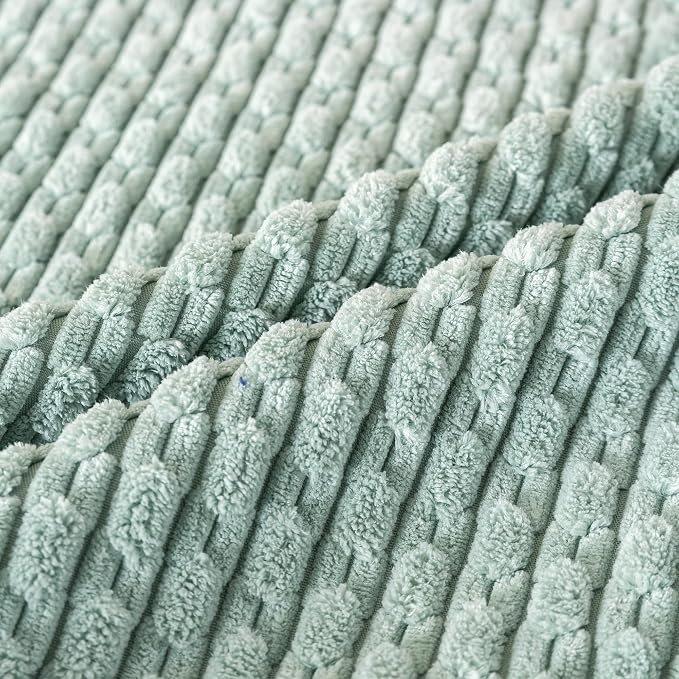 Set of 4 Aqua Decorative Throw Pillow Covers 26x26 Inch Corduroy Pillow Covers - Image 4