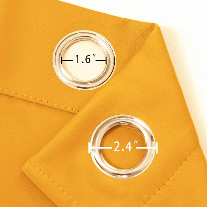 LEMOMO Yellow Thermal Blackout Curtains/42 x 84 Inch/Set of 2 Panels Room - Image 6