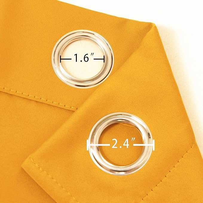 LEMOMO Yellow Thermal Blackout Curtains/52 x 54 Inch/Set of 2 Panels Room - Image 6