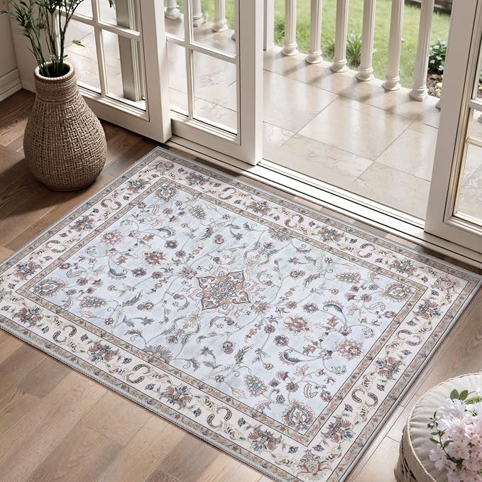 Tangsoo 2x3 Small Rug for Entryway, Washable Area Entry Rugs Non Slip, Low Pile by Tangsoo