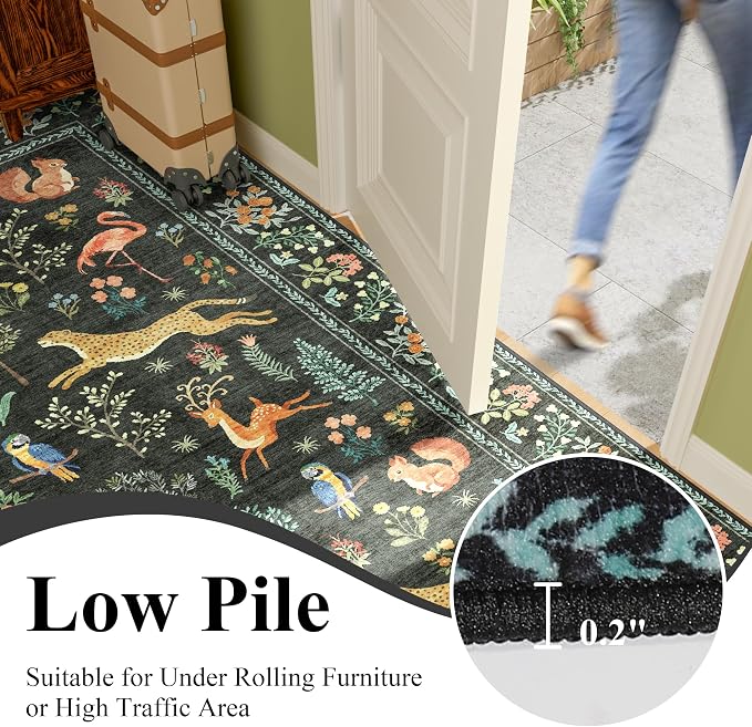 DUKINO 2x3 Rug, Washable Animal Rugs - Image 7