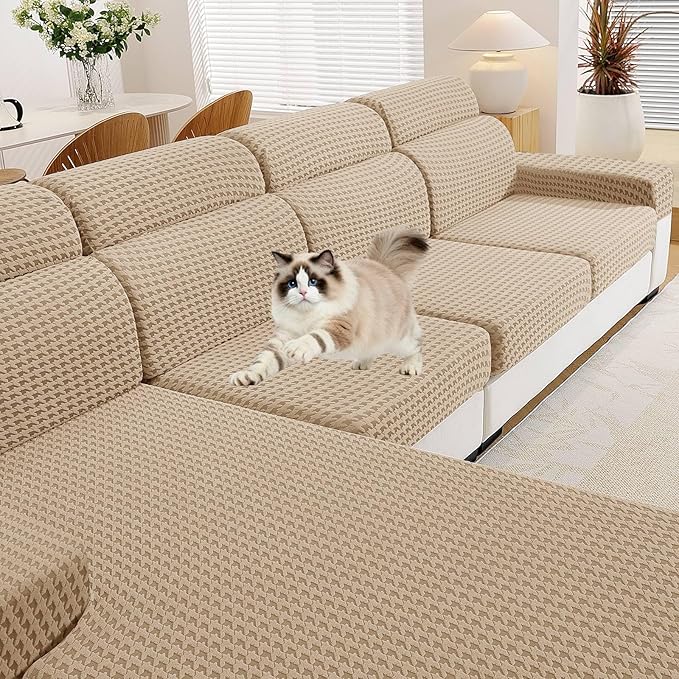 MAXIJIN Couch Cushion Covers for Sectional Sofa, Stretch Sofa Cushion Cover by MAXIJIN