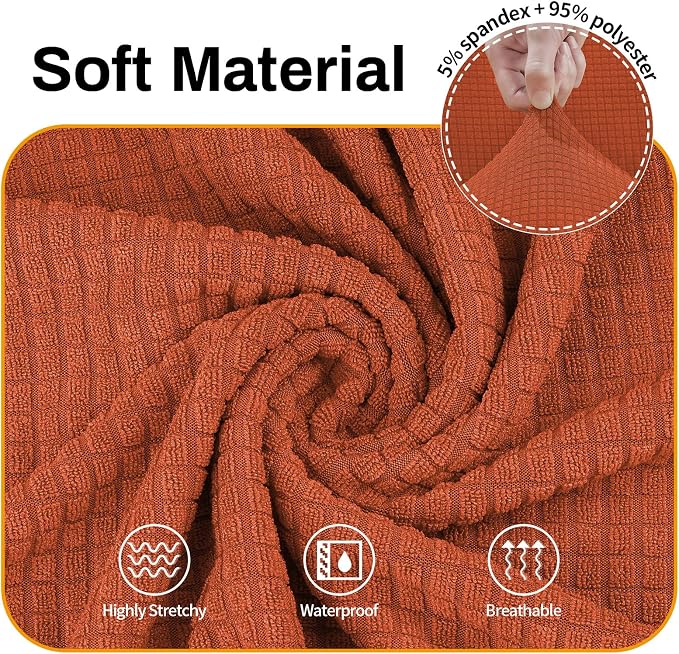 Asnomy Couch Covers for 3 Cushion Couch Stretch Sofa Covers Slipcovers - Image 3