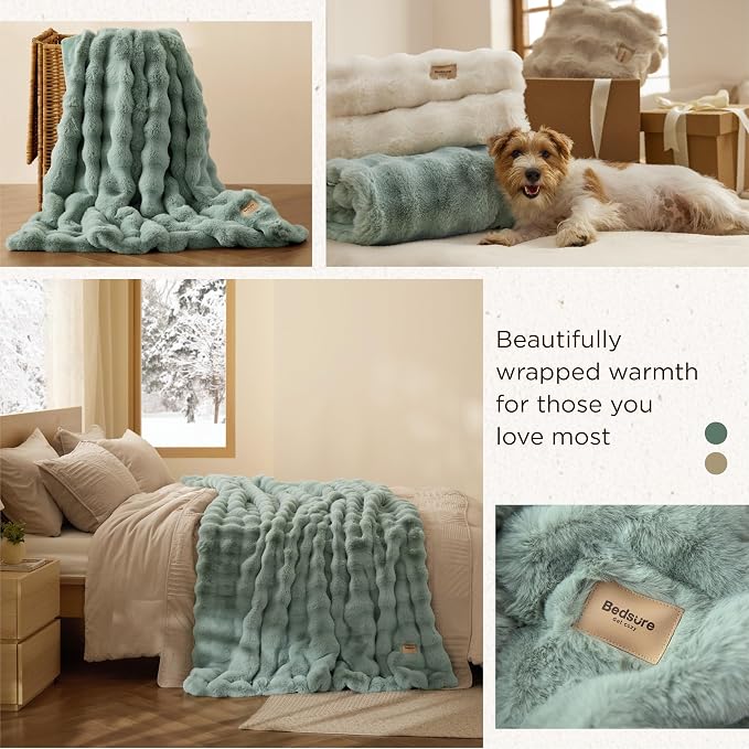 Bedsure GentleSoft Fluffy Fuzzy Twin Blanket, Soft Cozy Fleece Faux Fur Blanket - Image 5