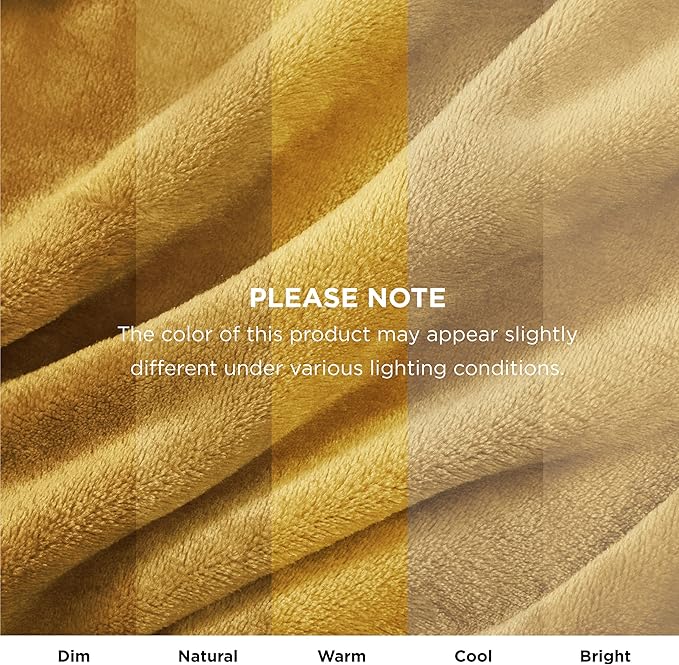 Bedsure Fleece Blanket Queen Blanket Gold Yellow - Image 3