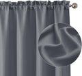 Chyhomenyc Dark Grey Curtains 54 Inch Length 2 Panels, Faux Linen Textured Semi by Chyhomenyc