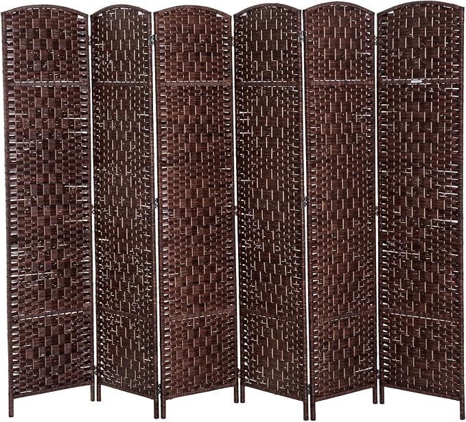 HOMCOM Room Divider 6 Panel, 6FT Tall Folding Privacy Screen, Freestanding by HOMCOM