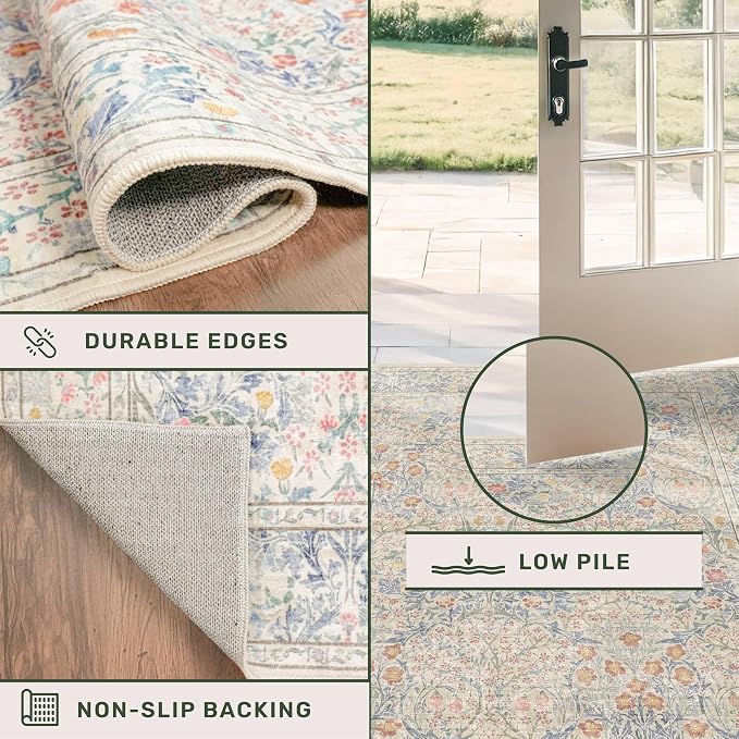 Washable Dining Room Rugs, 6x9 Area Rug - Image 4