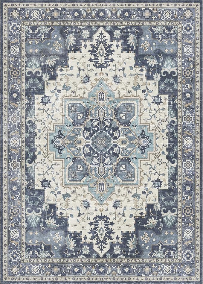 GENIMO Area Rug 2x3 Doormat, Machine Washable Low Pile Rugs, Small Retro - Image 7