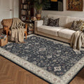 PureCozy Black 3x5 Area Rug Washable Entryway Vintage Carpet Small Indoor by PureCozy