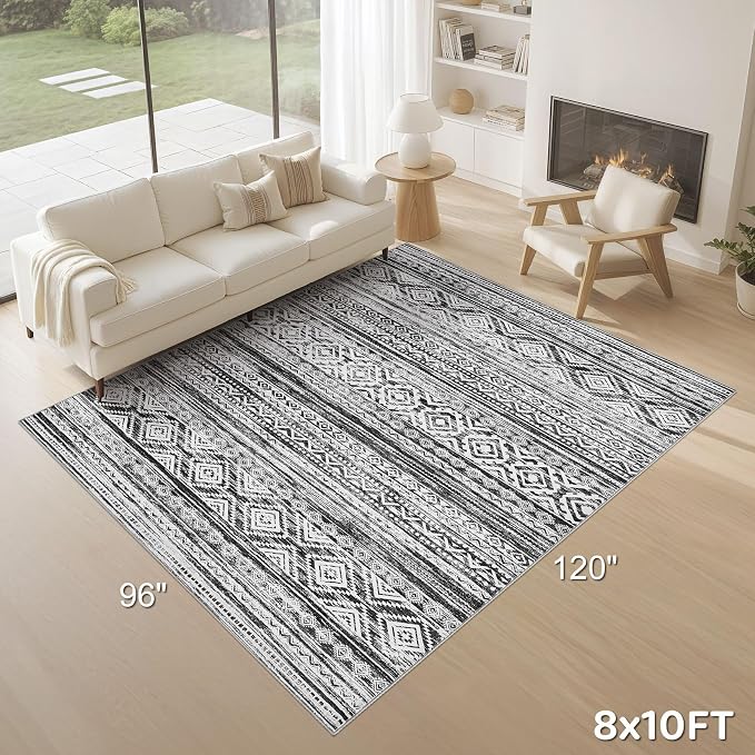 cotiled 8x10 Area Rug Living Room: Washable Boho Rugs - Image 9