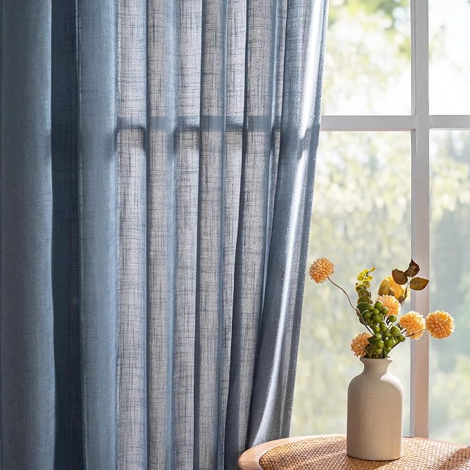 MYSKY HOME Living Room Curtains 90 Inches Long Farmhouse Light Filtering - Image 9
