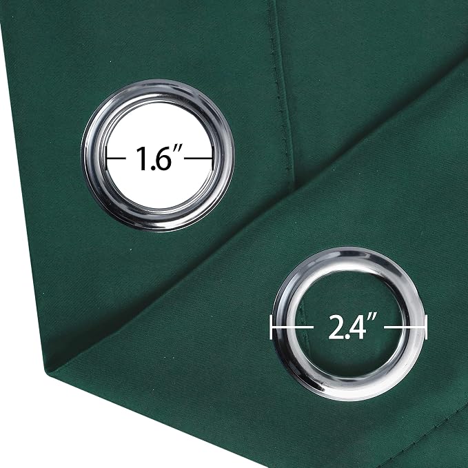LEMOMO Dark Green Thermal Blackout Curtains/52 x 95 Inch/Set of 2 Panels Room - Image 5