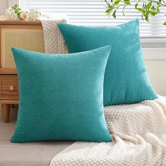 MIULEE Teal Couch Pillow Covers 20x20 Inch - Image 7