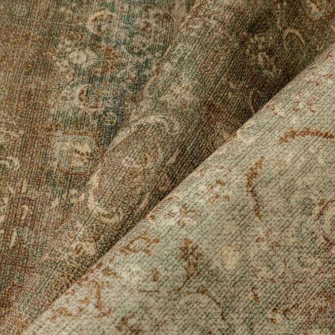 PureCozy Vintage Area Rug 8x10 Washable Brown Living Room Carpet Large Indoor - Image 7