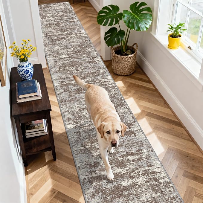 Non Slip Floor Runners for Dogs 2.6x12 Washable Runner Rug Abstract, Joint - Image 5