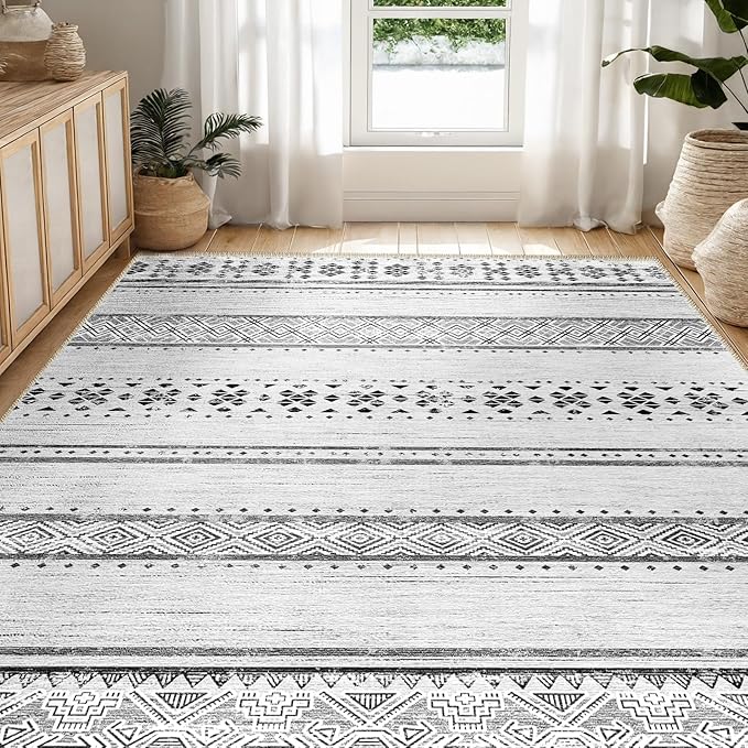 BESTSWEETIE 6x9 Area Rugs for Living Room Washable Moroccan Farmhouse Neutral by BESTSWEETIE