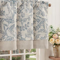 jinchan Linen Valance Curtain Farmhouse Floral Printed Small Window Curtain by JINCHAN