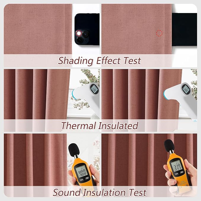 Guken 100% Blackout Curtains 120 Inch Length 2 Panels Set - Image 5