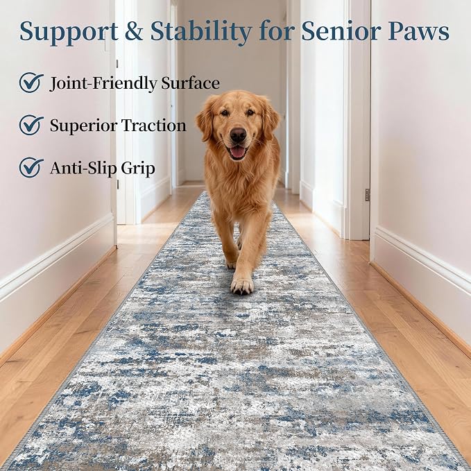 Runners for Hallways Ultra Non-Slip 3x10 Long Runner Rugs Washable Abstract - Image 3