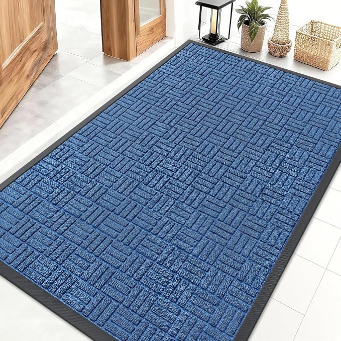 OLANLY Front Door Mat Outside Entrance 47x32, Heavy Duty Sturdy Natural Rubber by OLANLY