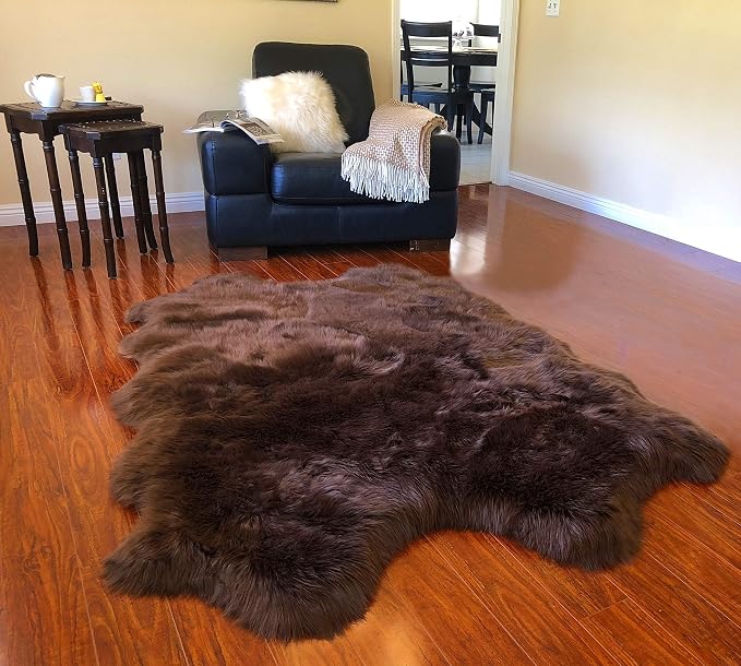 LAMBZY Faux Sheepskin Hypoallergenic Free Shape Silky Shag Rug, Luxury Shaggy by LAMBZYRUGS