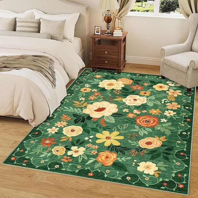 DUKINO 8x10 Area Rug, Floral Rugs - Image 5