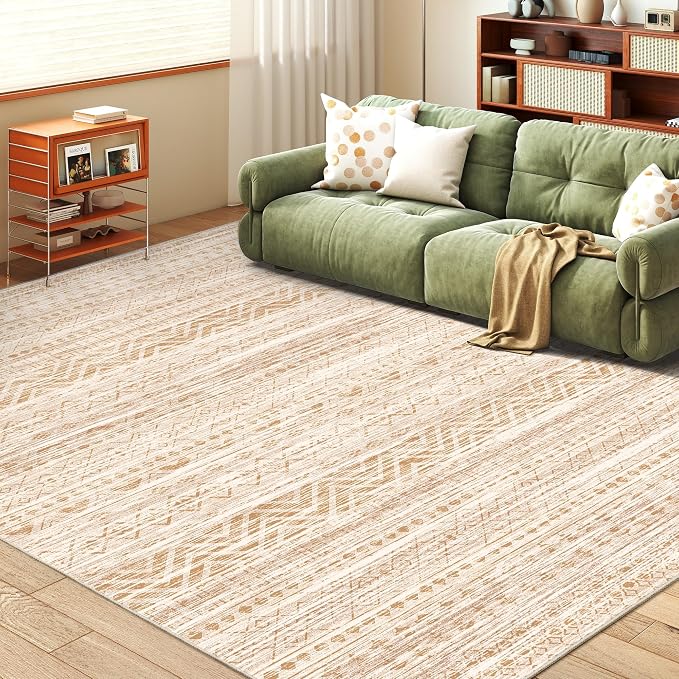 Miukiki 6x9 Area Rug for Living Room Moroccan Washable Rugs Non Slip Indoor by Miukiki