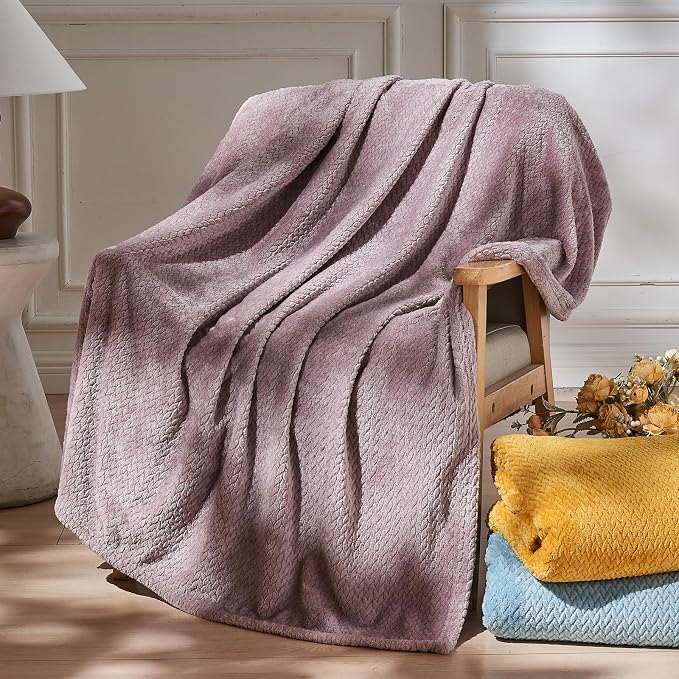 NEWCOSPLAY Super Soft Queen Blanket Light Purple Premium Silky Flannel Fleece - Image 3