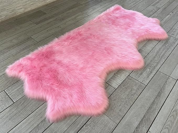 Free Shape Luxury Soft Fluffy Shag Area Rug Triple Side by Side 3'x6', 90x180cm by LAMBZYRUGS