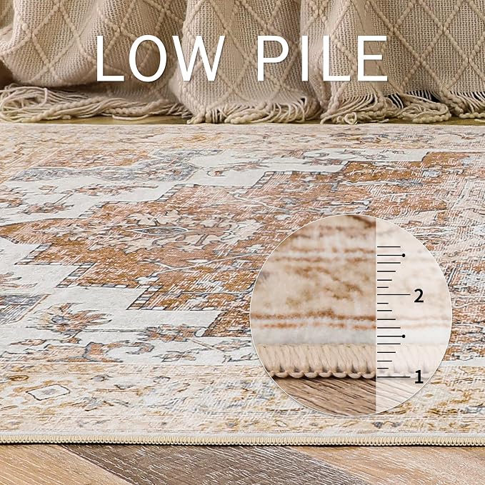 GENIMO 5x7 Area Rugs for Living Room, Machine Washable Non Slip Rugs, Low Pile - Image 8