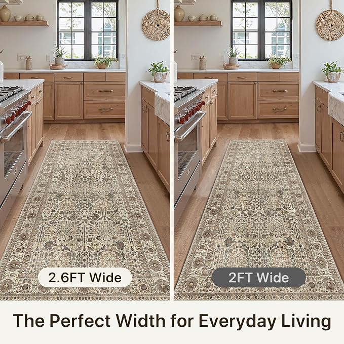 Bavni2'6''x10 Rug Runners for Hallways, Washable Runner Rug Non Slip, Vintage - Image 3