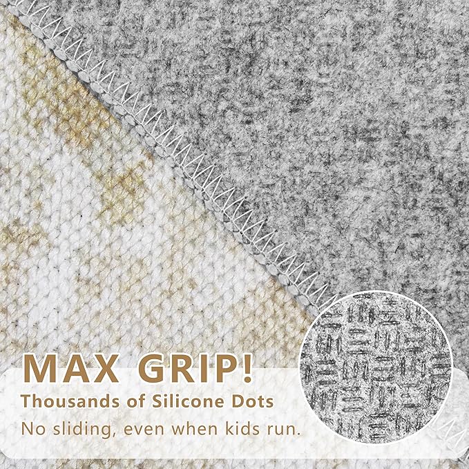 Runners for Hallways Non-Slip 2x10 Long Runner Rugs Washable Abstract Tear and - Image 7