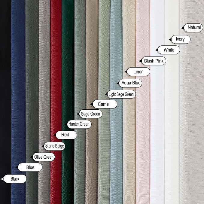 Chyhomenyc Curtains 54 Inch Length 2 Panels, Faux Linen Textured Semi Sheer - Image 5