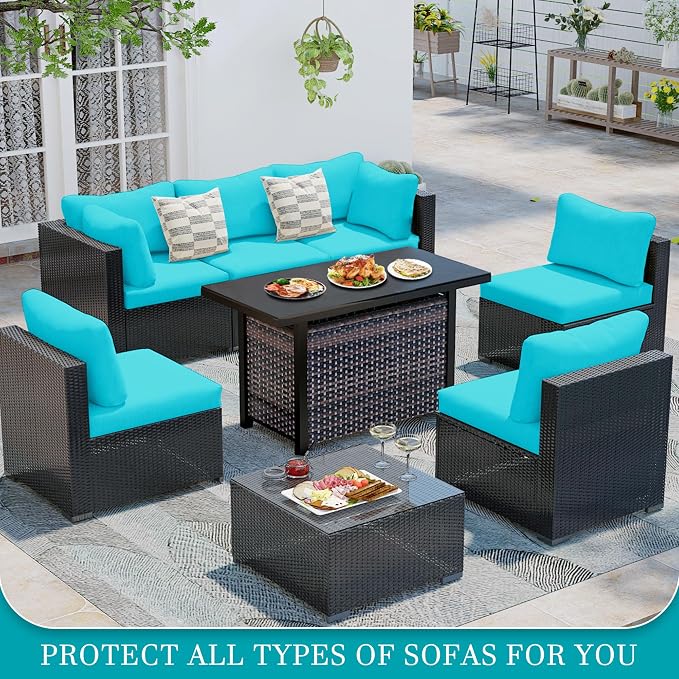 12 Pcs Stretch Patio Cushion Covers, Outdoor Couch Covers Replacement, Outdoor - Image 4