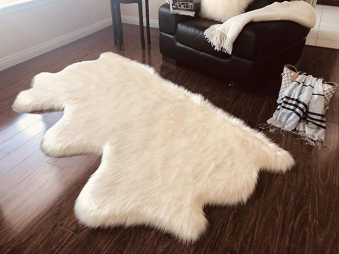Free Shape Luxury Soft Fluffy Shag Area Rug Triple Side by Side 3'x6', 90x180cm by LAMBZYRUGS