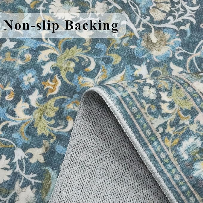 2x5 Decorative Vintage Hallway Runner: Washable Oriental Pet-Friendly Soft - Image 4