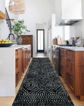 Wonnitar Washable Runner Rugs for Hallway 2'6"x10', Moroccan Non-Slip Black by Wonnitar